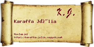 Karaffa Júlia névjegykártya